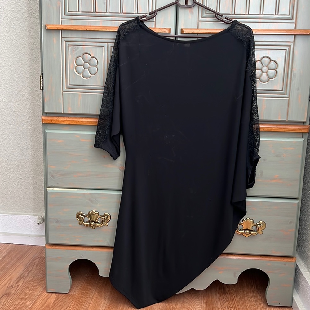 Lace Sleeved Black Dress